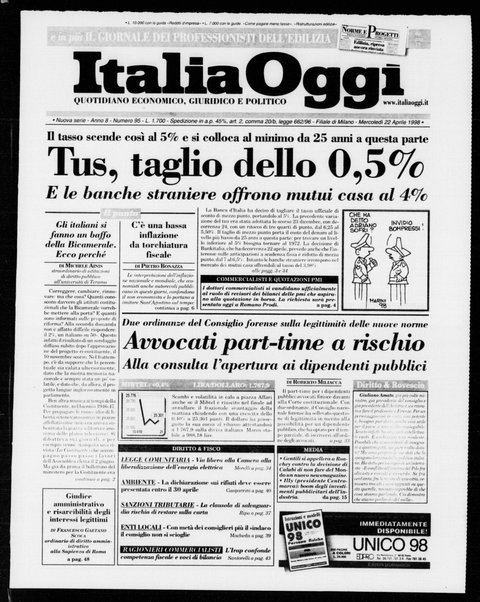 Italia oggi : quotidiano di economia finanza e politica